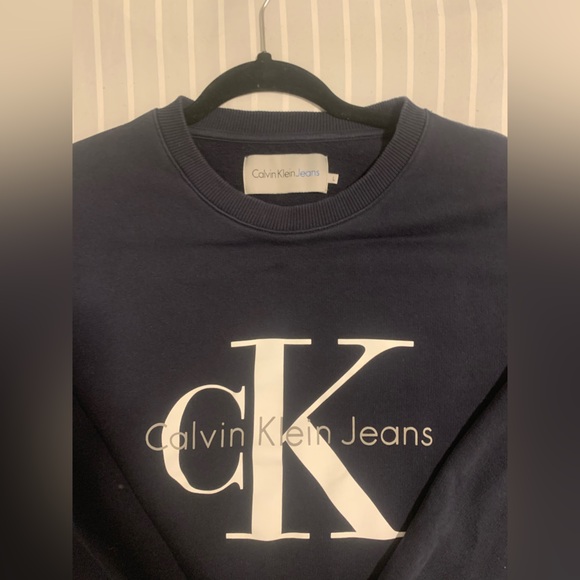 Calvin Klein Jeans Navy Blue Crew Neck Sweater Small - Picture 1 of 3
